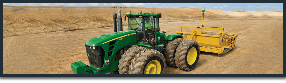 John Deere tractor in a field utilizing gps